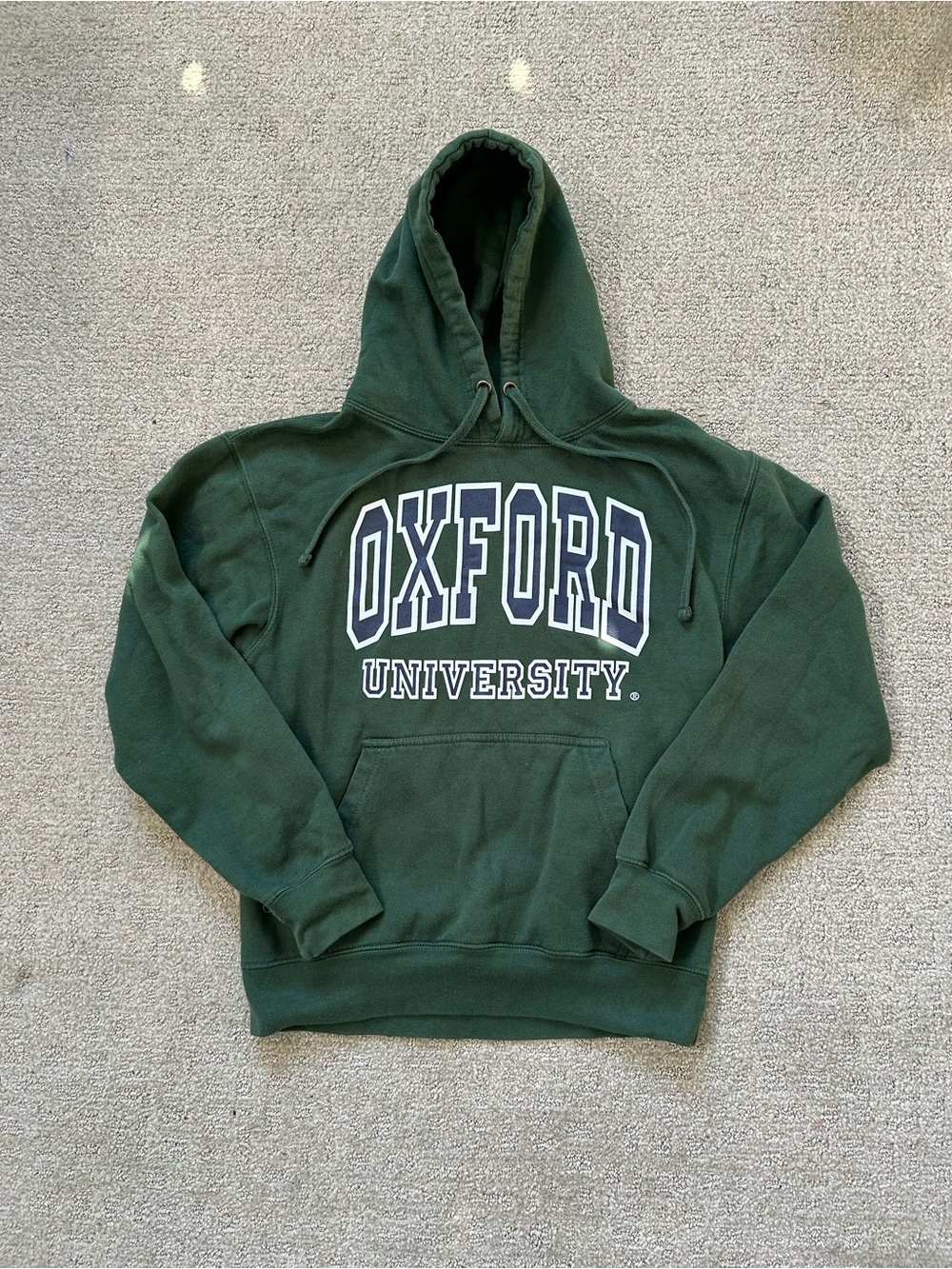 Oxford University Hoodie Sweatshirt Mens Sz S Green Pullover Fleece College Logo